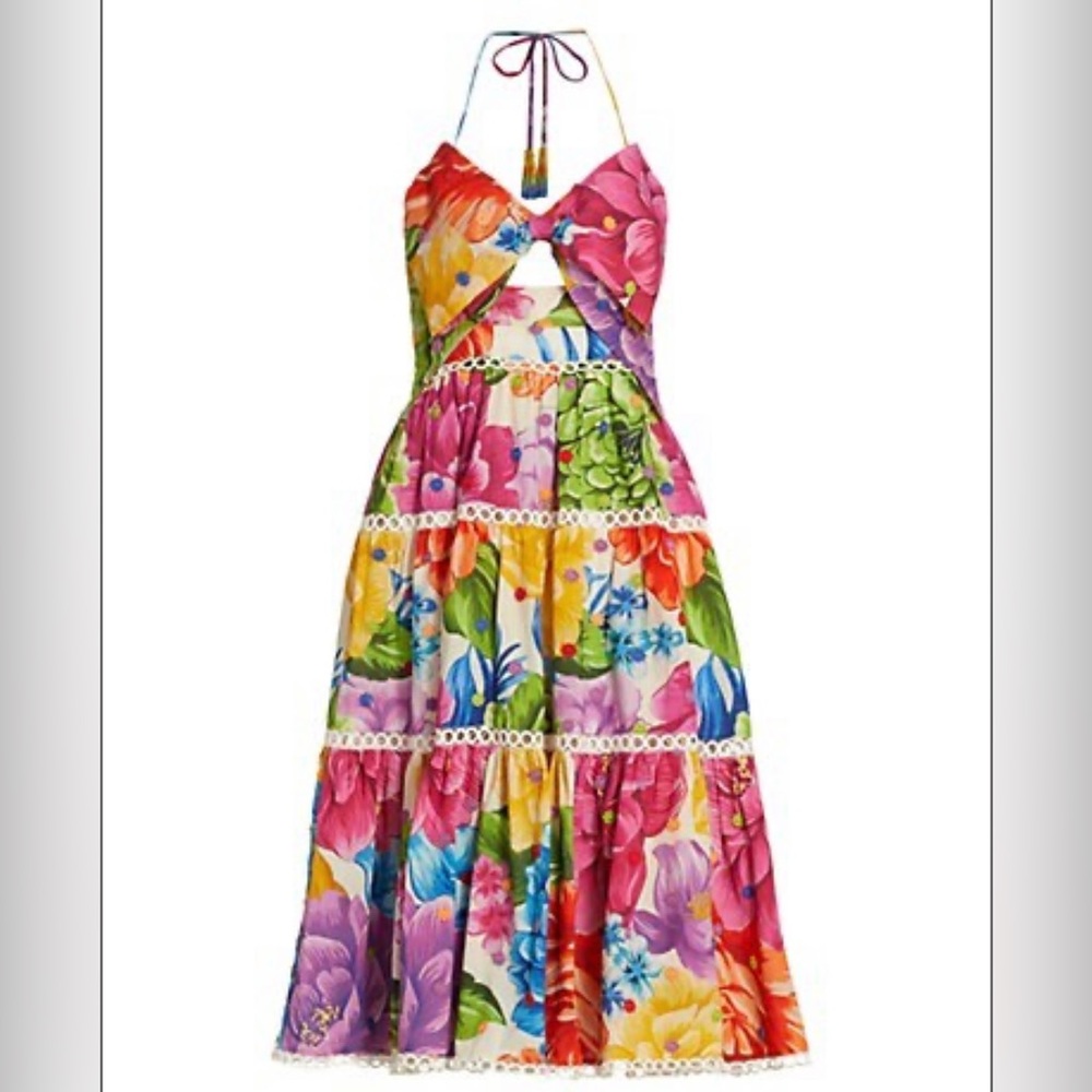 FARM Rio Colorful Floral Midi Dress